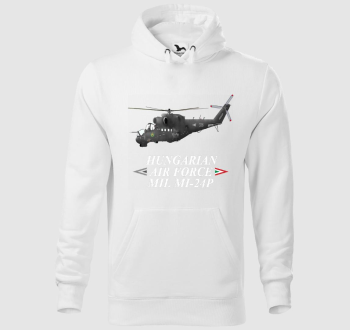 Mi-24P karikatúra-3 fehér felirattal kapucnis pulóver