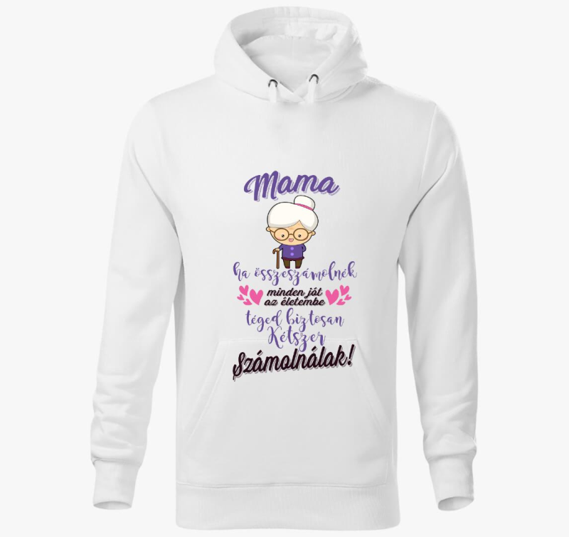Mama számolós kapucnis pulóver