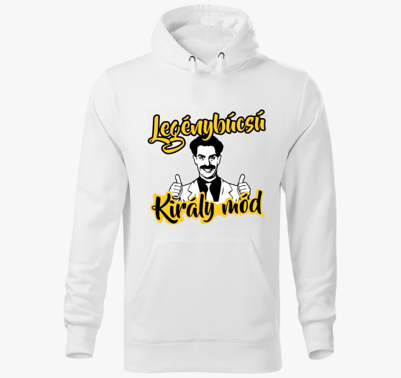 Legénybúcsú Király mód kapucnis pulóver