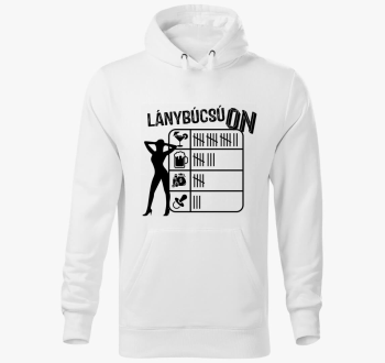 Lánybúcsú ON táblás kapucnis pulóver