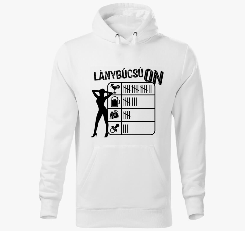 Lánybúcsú ON táblás kapucnis pulóver