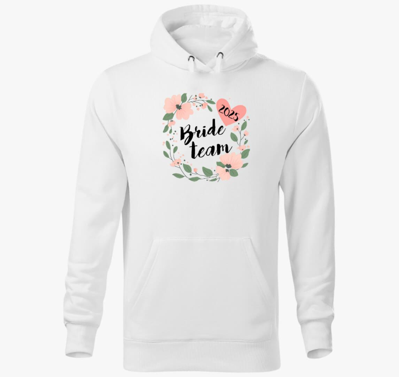 Bride team virágos kapucnis pulóver