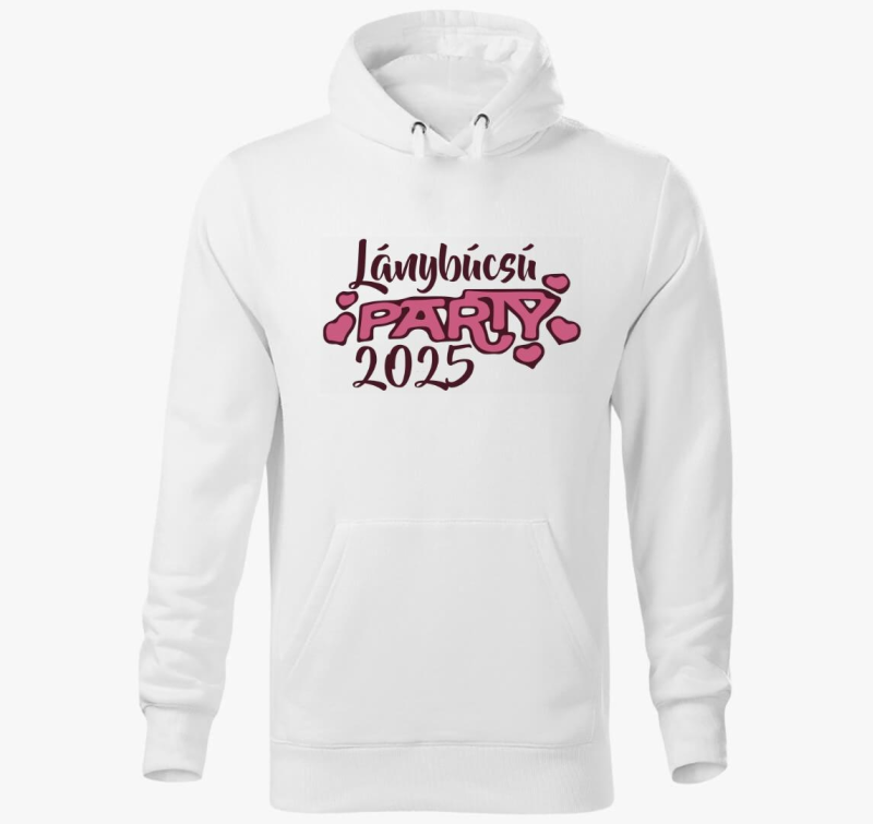 Lánybúcsú party szíves kapucnis pulóver