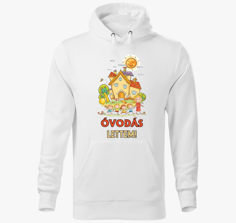 Óvodás lettem házikós kapucnis pulóver