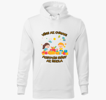 Vége az ovinak kapucnis pulóver