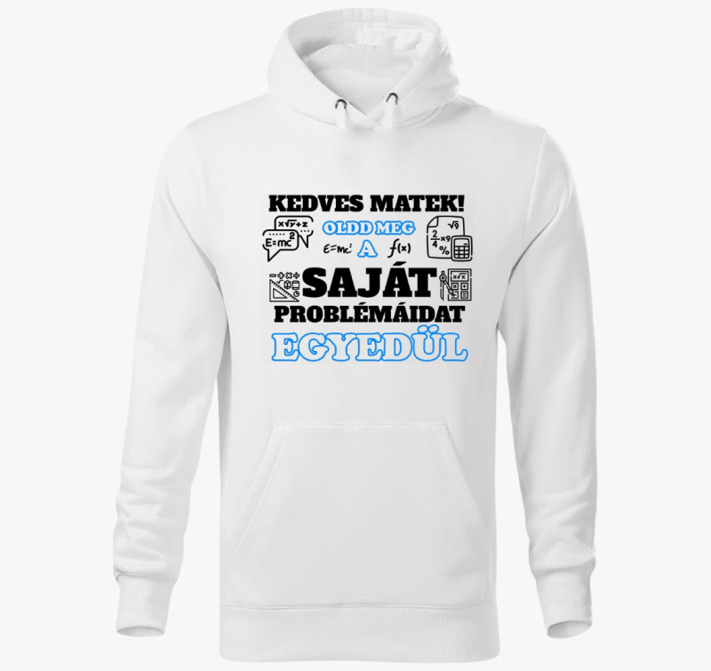 Kedves matek kapucnis pulóver