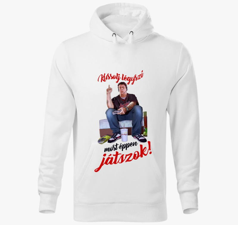 Most épp játszok kapucnis pulóver