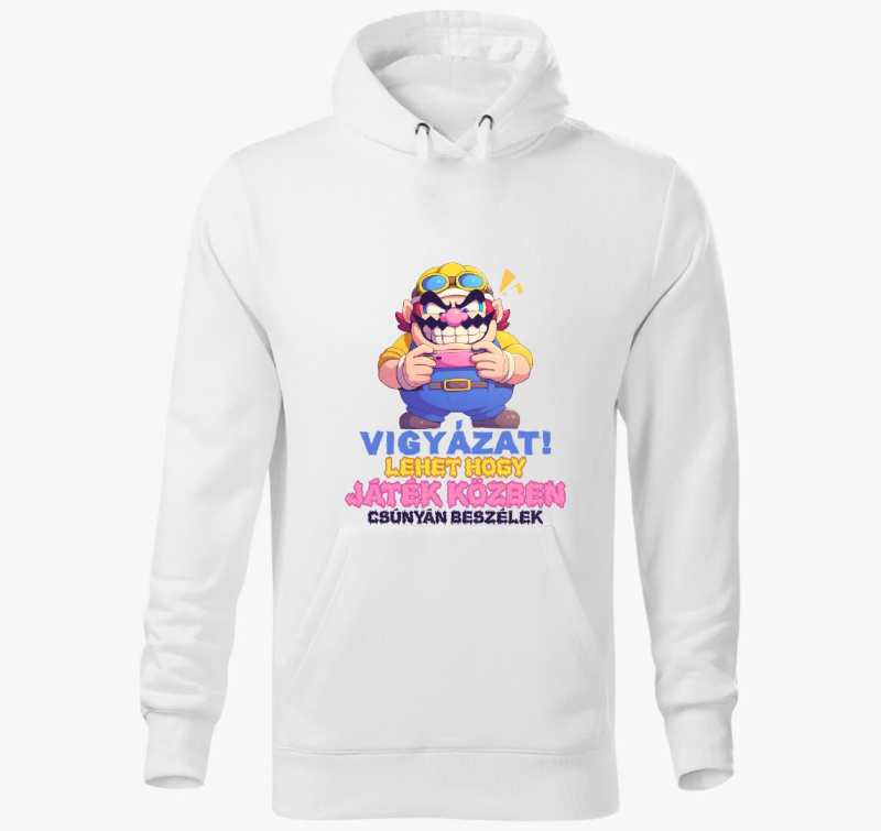 Játék közben csúnyán beszélek kapucnis pulóver