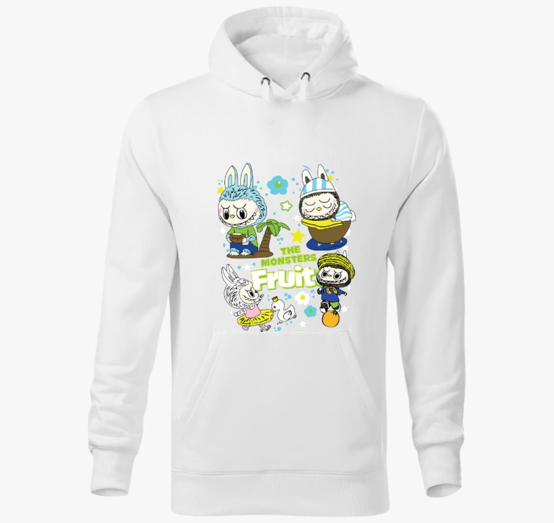 Fruit monster labubu kapucnis pulóver 