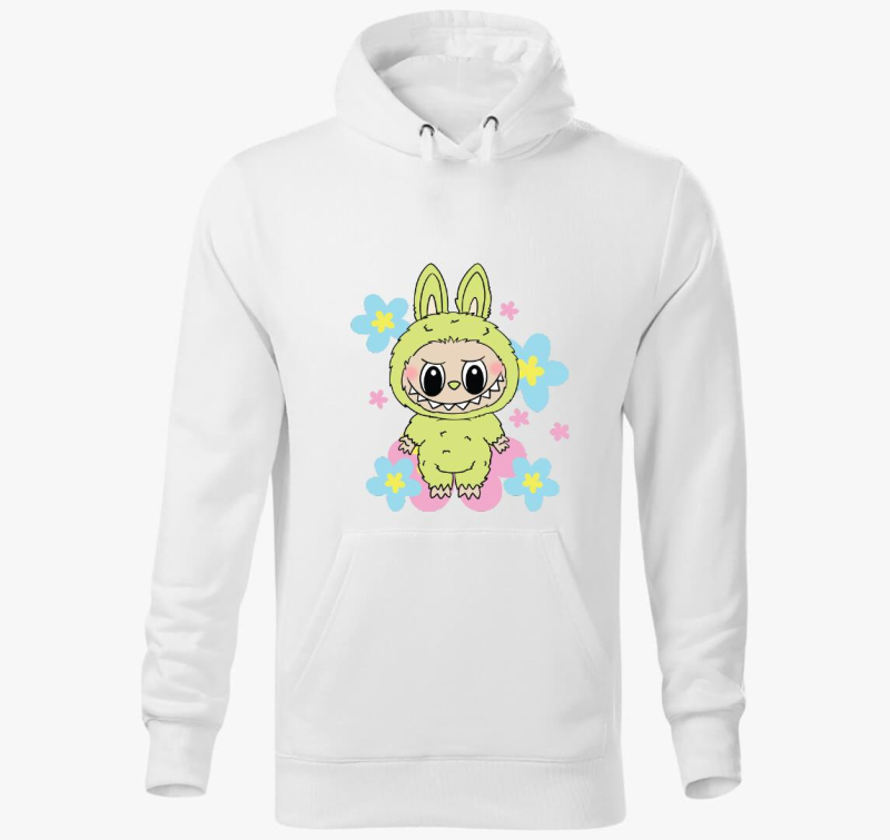 Labubu virágokkal kapucnis pulóver 