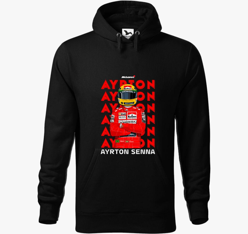 Ayrton Senna Feliratos kapucnis pulóver