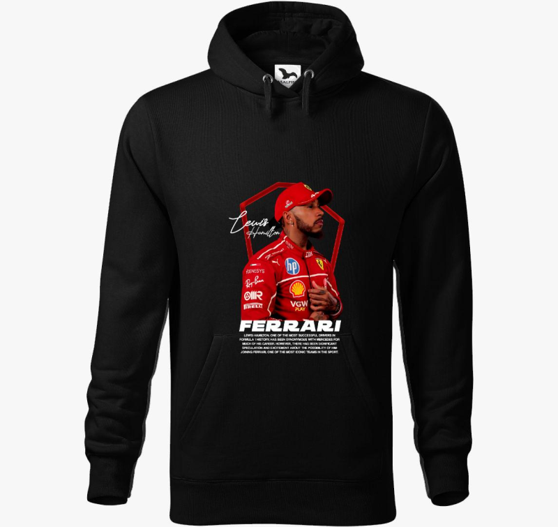 Lewis Hamilton Ferrari Arckép kapucnis pulóver