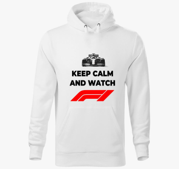 Keep calm and watch F1 kapucnis pulóver