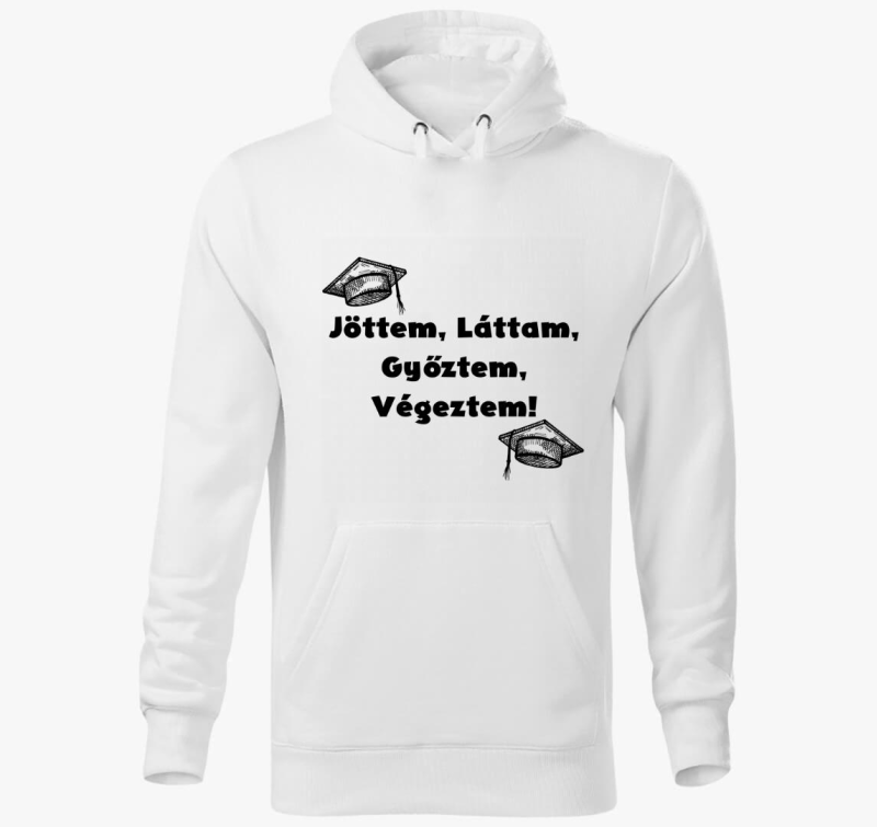 Jöttem, láttam, győztem, végeztem kapucnis pulóver