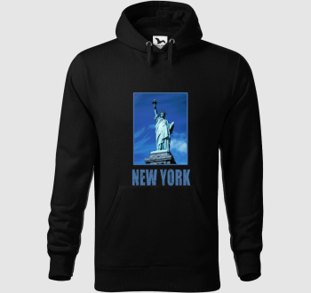 New York kék  kapucnis pulóver