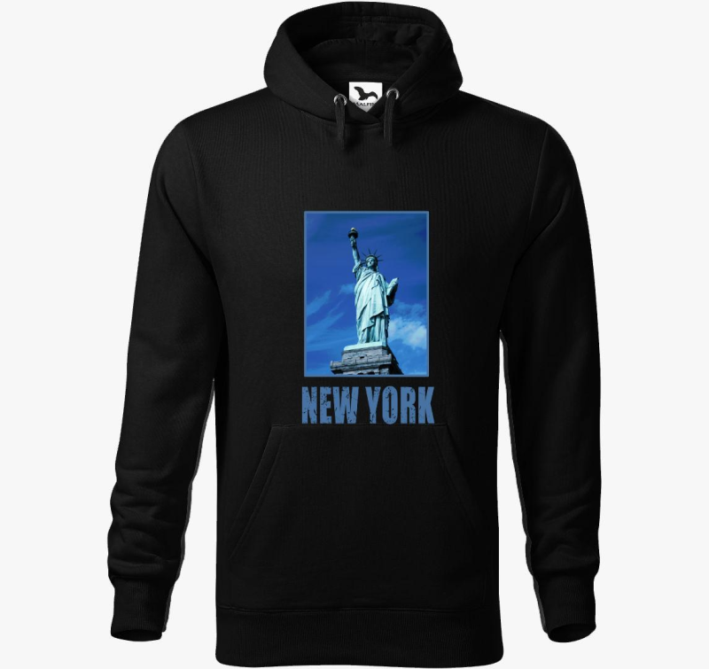 New York kék  kapucnis pulóver