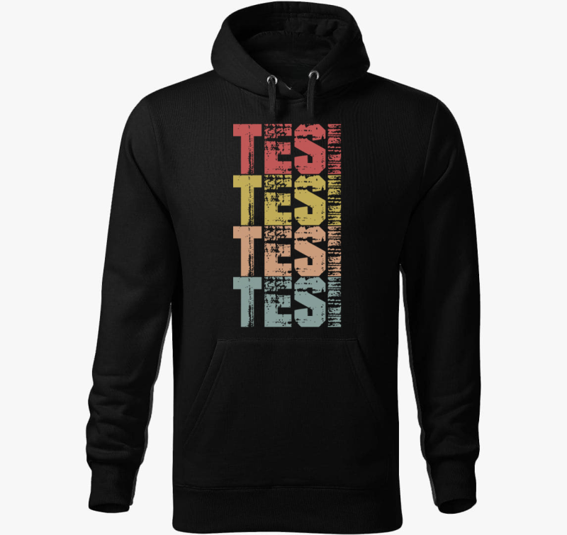 Tesi feliratos kapucnis pulóver