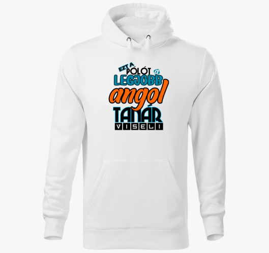 Angol tanár kapucnis pulóver