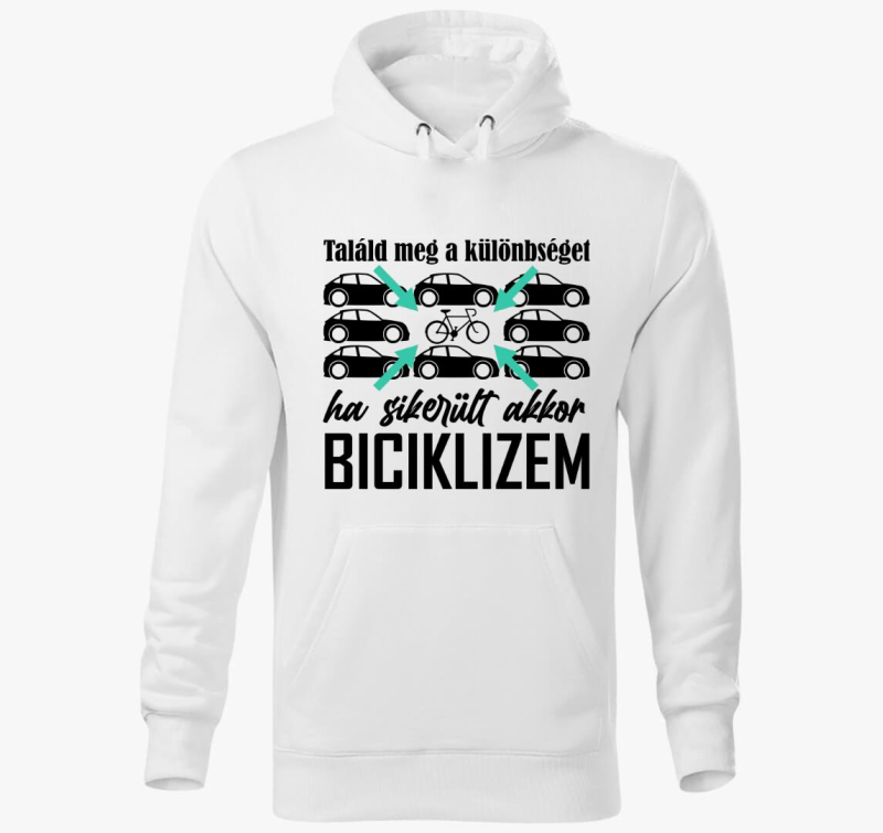Biciklis különbség kapucnis pulóver