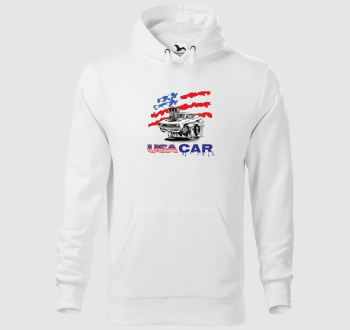 Amerikai autós kapucnis pulóver