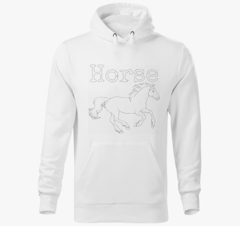 Horse feliratos kapucnis pulóver