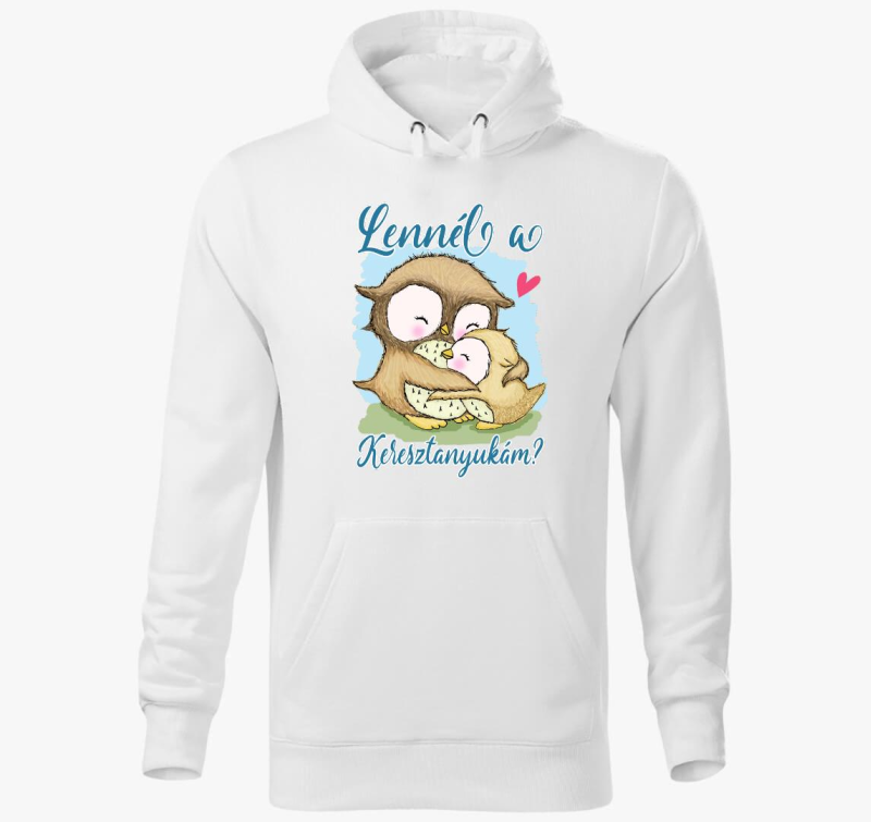 Lennél a keresztanyukám bagoly fiús kapucnis pulóver