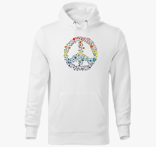 Békejel virágokból - szivárván...