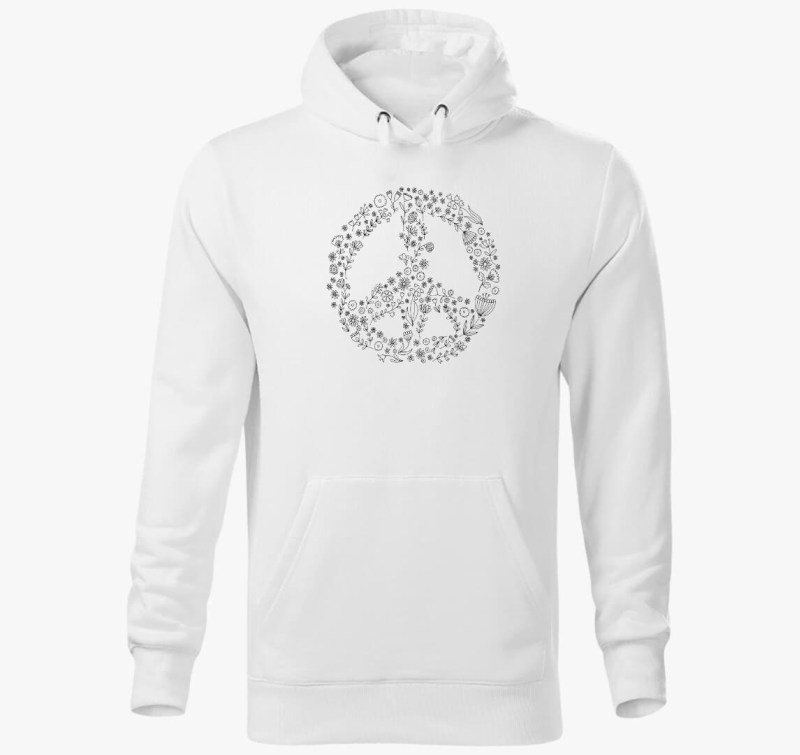 Békejel virágokból - színezhető kapucnis pulóver