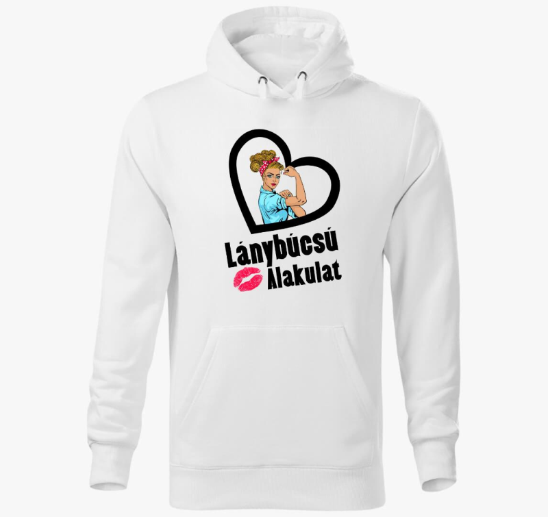 Lánybúcsú alakulat kapucnis pulóver