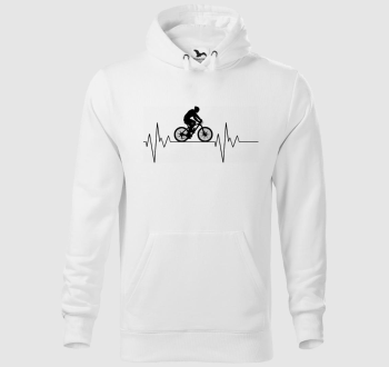 Biciklis szívhang kapucnis pulóver