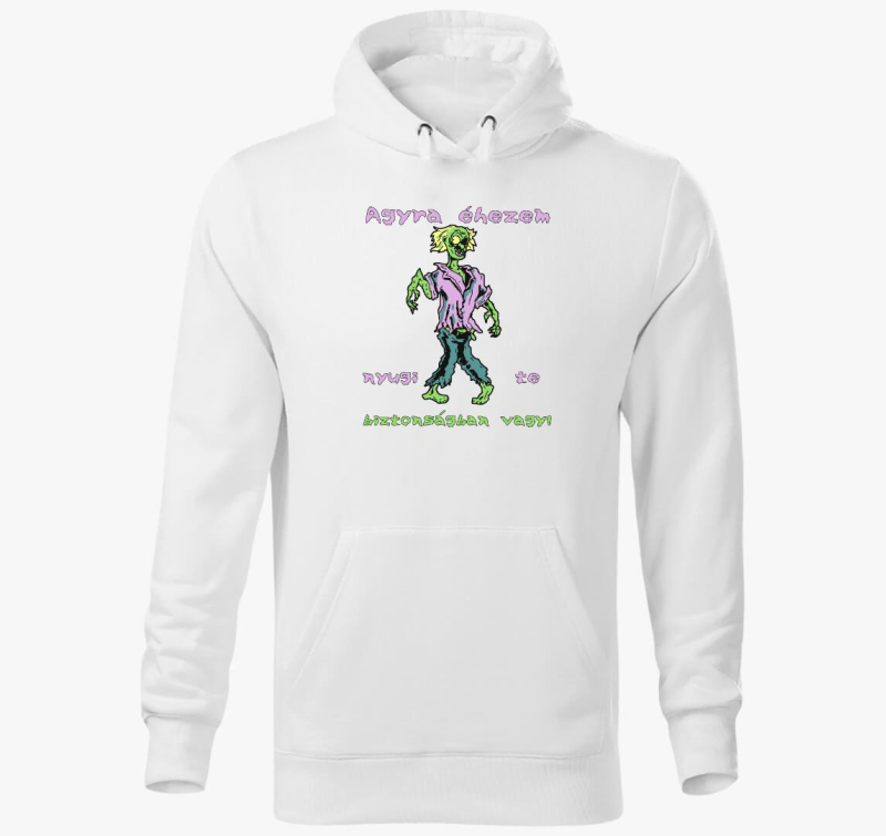 Agyra éhes zombi halloweeni kapucnis pulóver