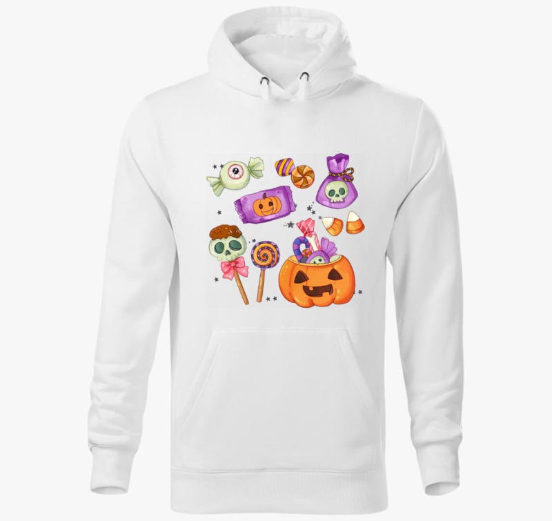 Halloween cukorka kapucnis pulóver