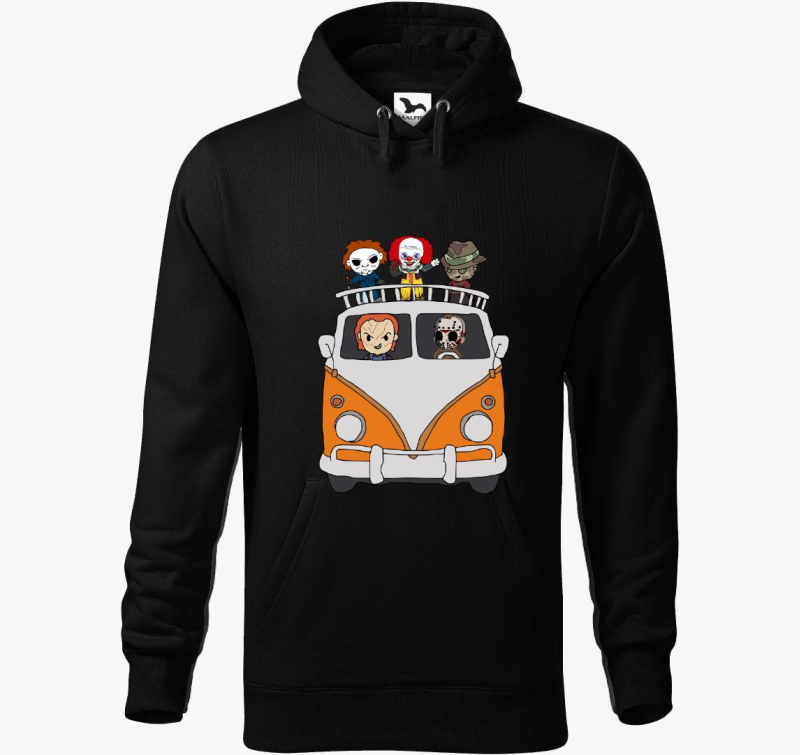 Halloweeni karakterek kapucnis pulóver