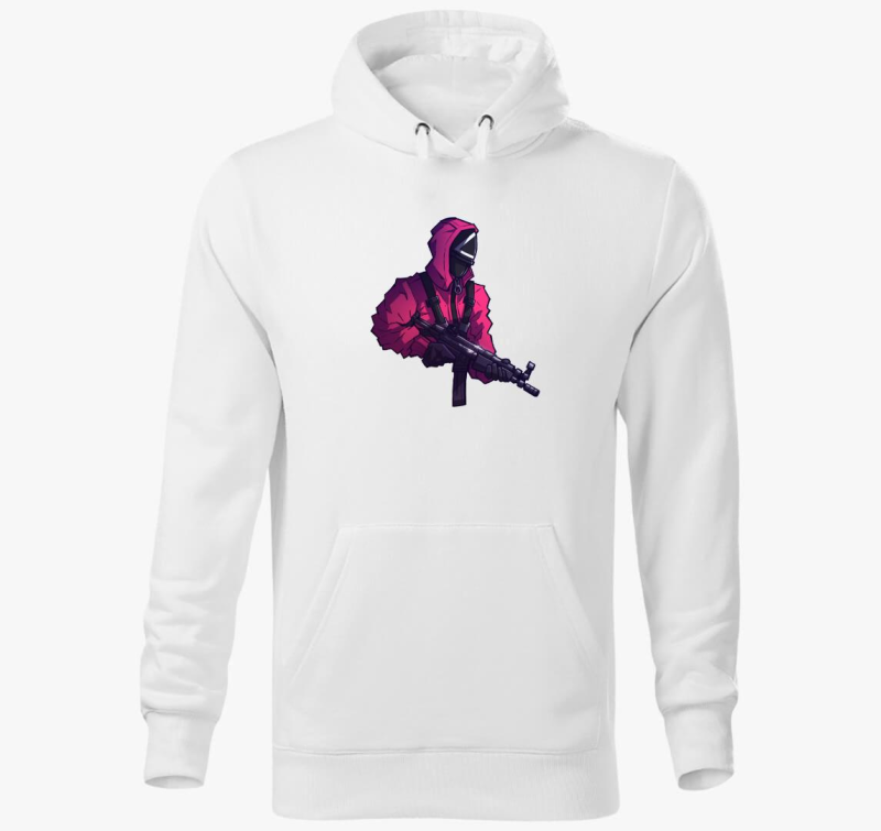 Squid Game géppisztolyos katona kapucnis pulóver