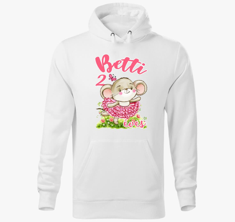Egérke balerína  szülinapi gyerek kapucnis pulóver