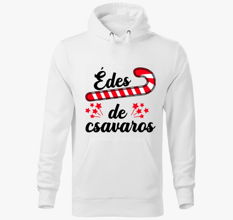 Édes de csavaros kapucnis pulóver