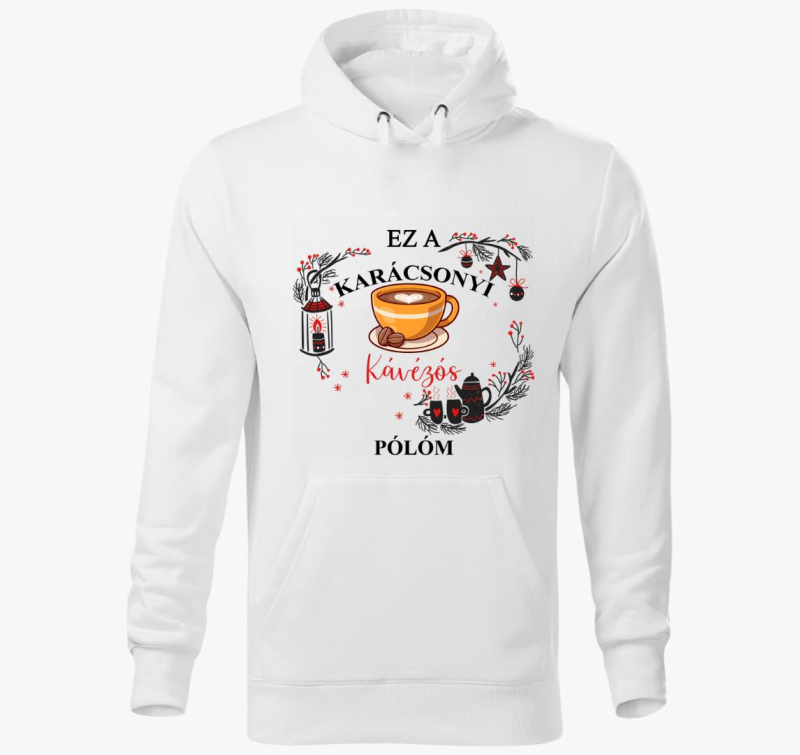 Ez a karácsonyi kávézós kapucnis pulóverem