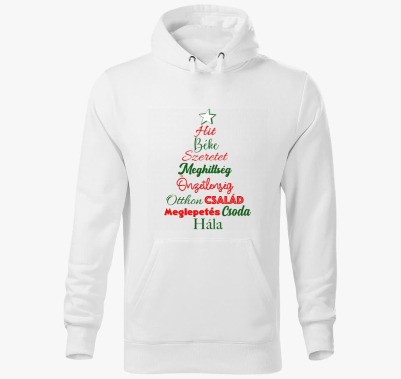 Karácsony szavak kapucnis pulóver