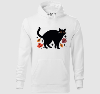 Fekete macska kapucnis pulóver