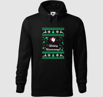 Boldog karácsonyt karácsonyi mintás kapucnis pulóver