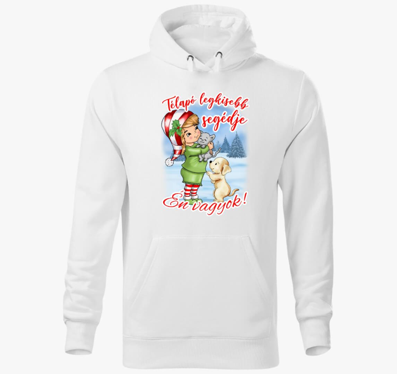 A télapó legkisebb segédje manó lány gyerek kapucnis pulóver