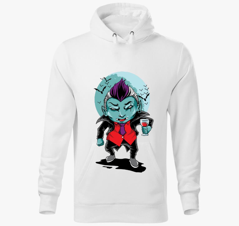 Borozó laza vámpír kapucnis pulóver