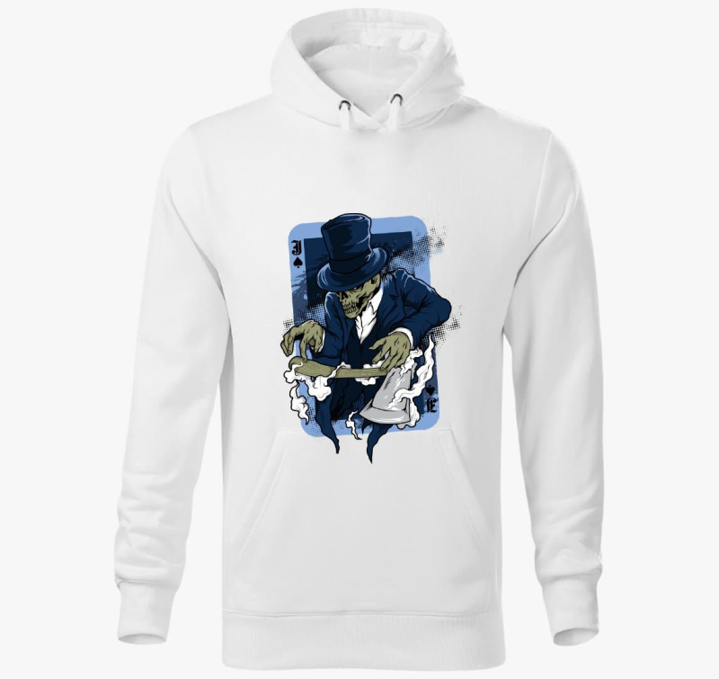 Csontvázas Póker lap kapucnis pulóver