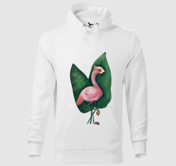 Flamingós kapucnis pulóver