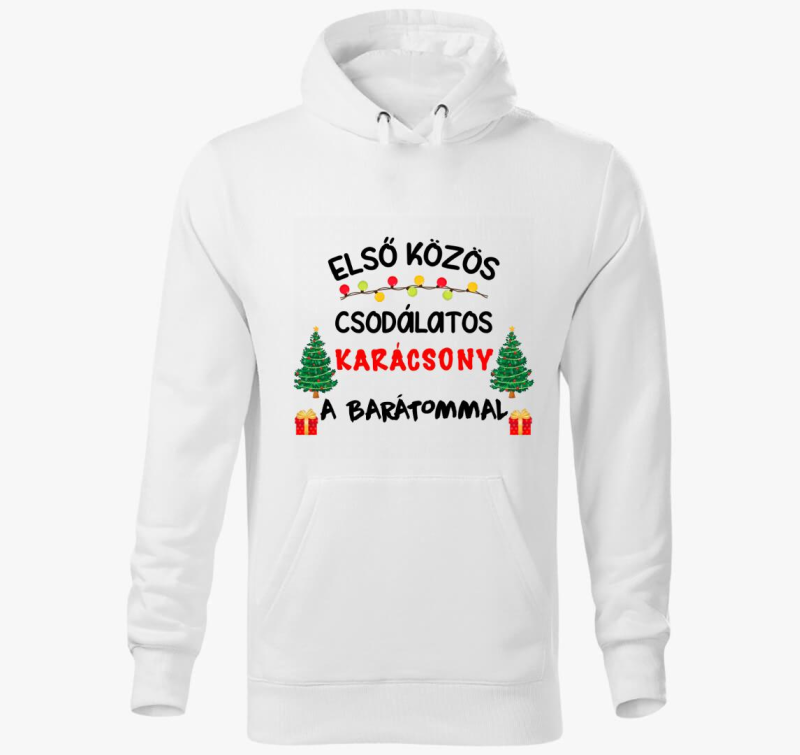 Első közös csodálatos karácsony a barátommal karácsonyi páros szett kapucnis pulóver