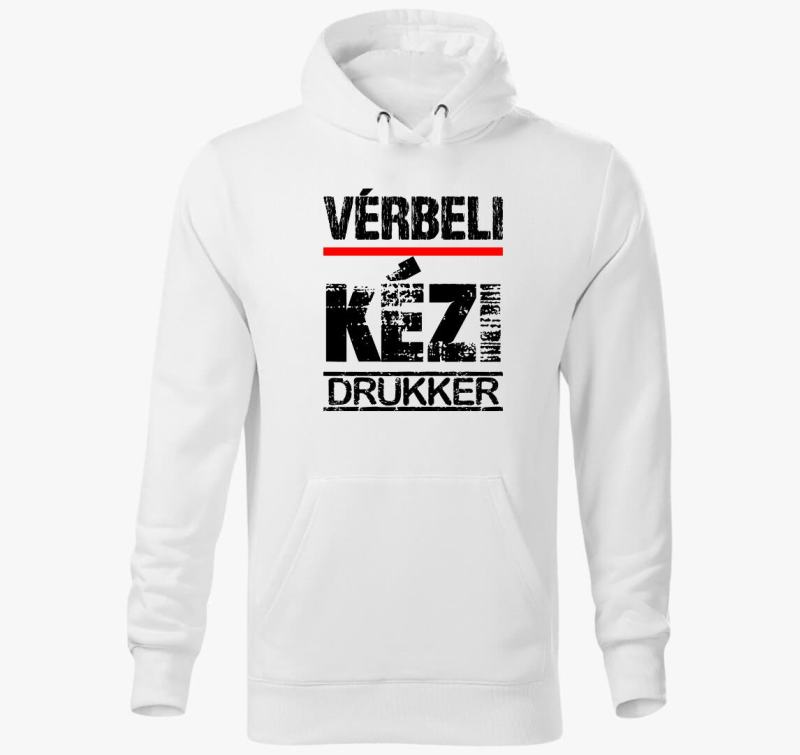 Vérbeli kézi drukker kapucnis pulóver