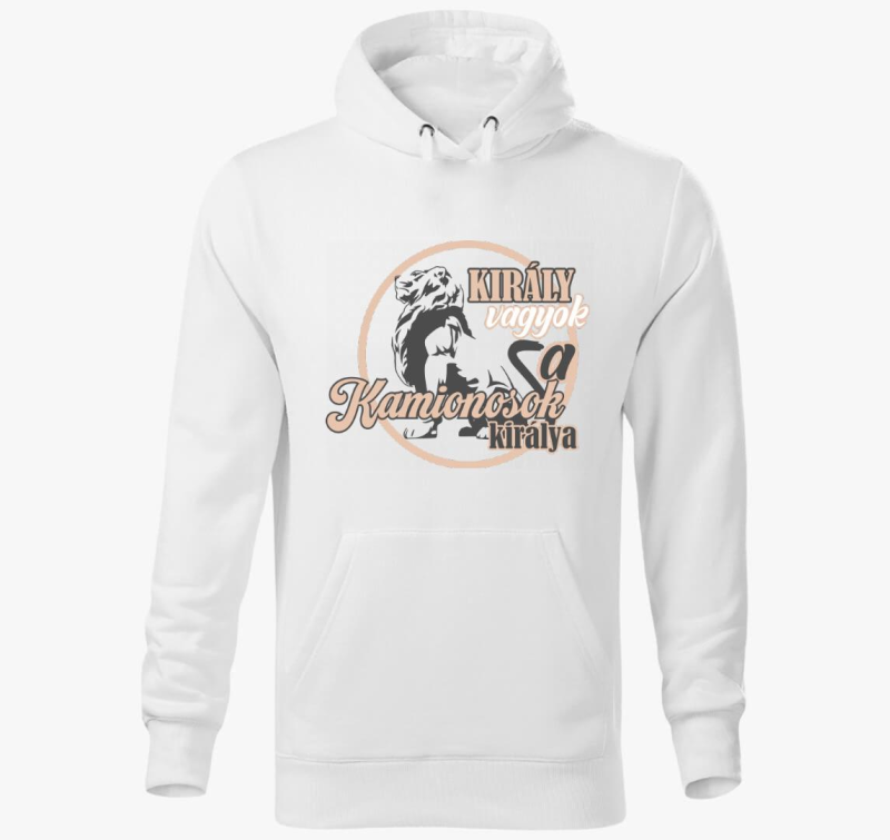 Király vagyok kamion kapucnis pulóver