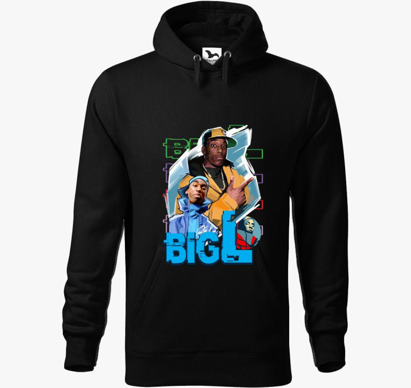 Big L art montázs kapucnis pulóver