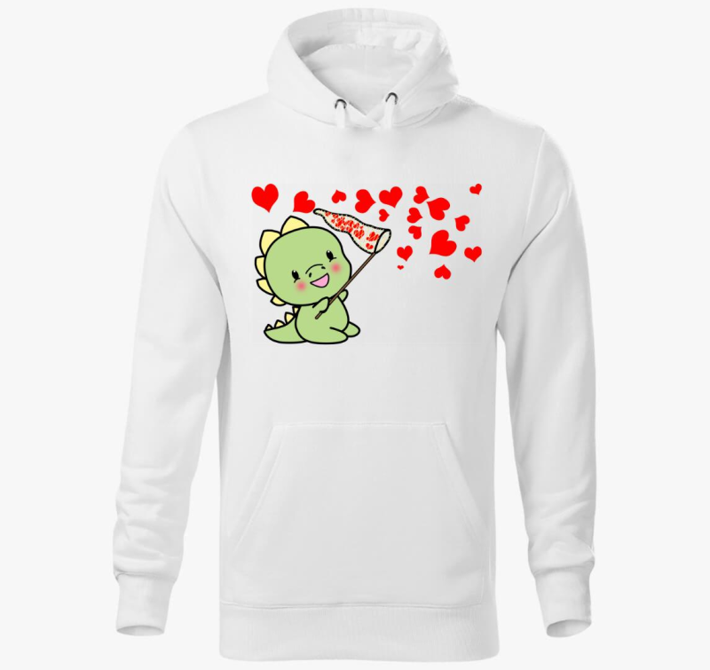 Dínó szívet fúj fiú kapucnis pulóver