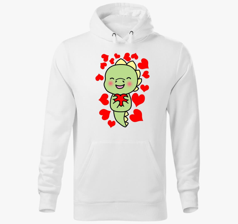 Dínó szívet fúj elkapta kapucnis pulóver